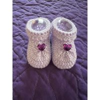 Lavender Baby Booties
